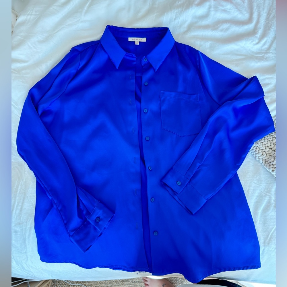 Royal Blue Silk Buttondown